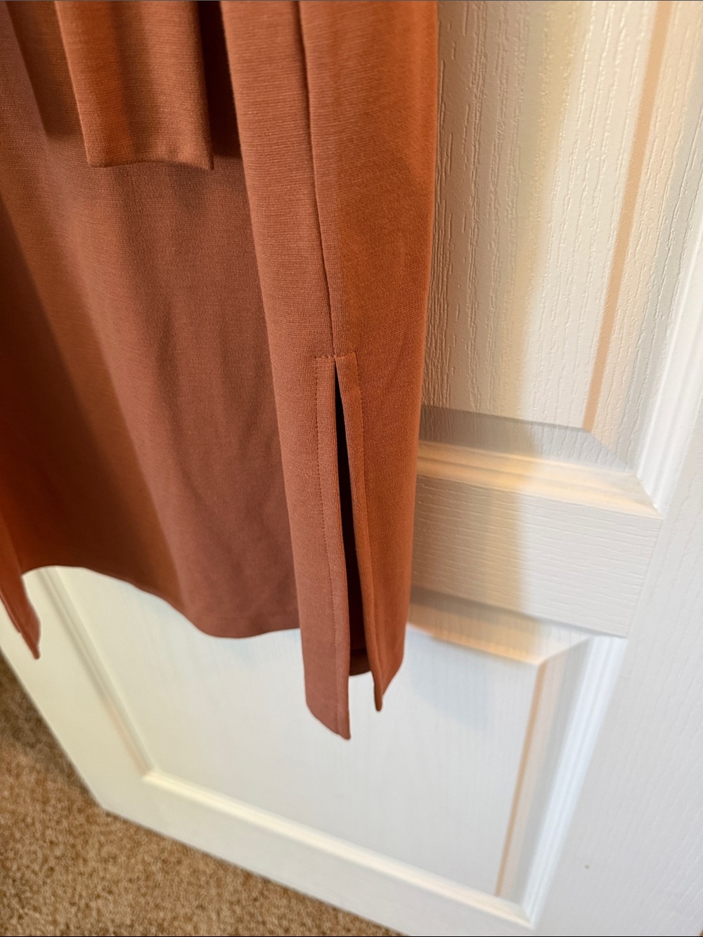 Old Navy Rust Midi Dress with Tie Waist - Picture 2 of 6